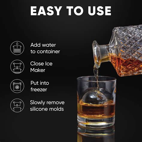 Premium Berlinzo Clear 2 4 Inch Ice Ball Maker Whiskey Mold For