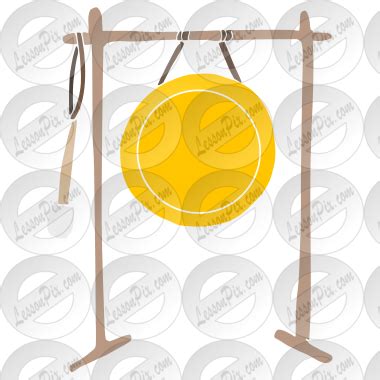 Gong Stencil for Classroom / Therapy Use - Great Gong Clipart