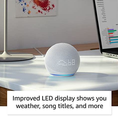 Echo Dot Th Gen Release With Clock Cloud Blue With Amazon