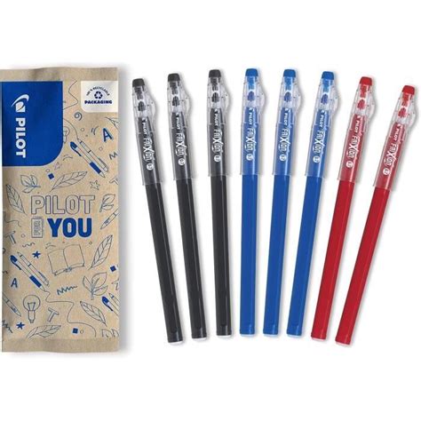 PILOT 8 Stylos FriXion Ball Stick Encre Gel Effaçable 3 Bleus 3