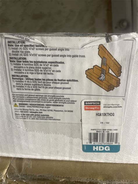 Simpson Strong Tie Hga10kt Gusset Angle Bracket Kit 10 Hga10s With