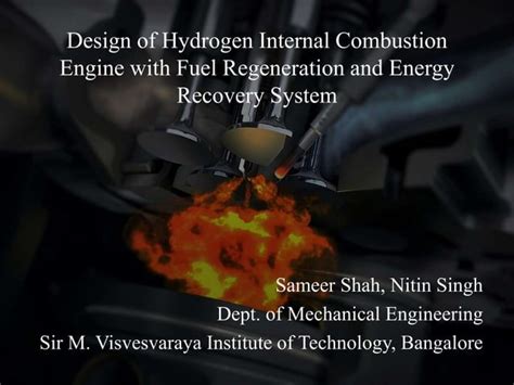 Design of Hydrogen Internal Combustion Engine with Fuel Regeneration ...