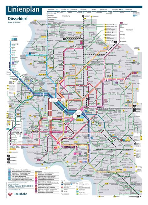 Large detailed public transport map of Dusseldorf city | Dusseldorf ...