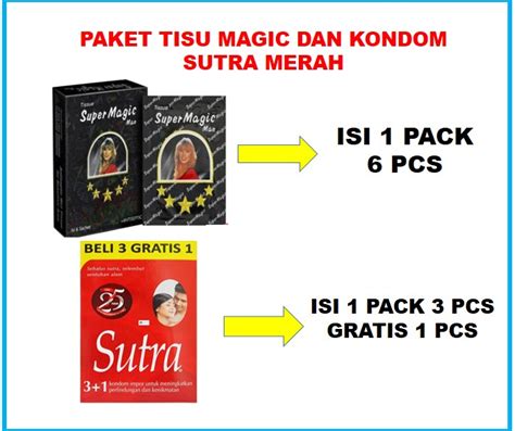 PAKET COMBO Tissue Super Magic Man Isi 6 Sachet Dan Sutra Merah Isi 3