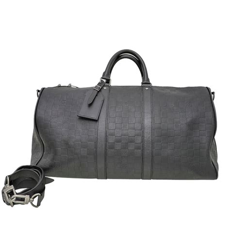 Louis Vuitton Black Damier Infini Keepall Bandouliere 45 Bag The Closet