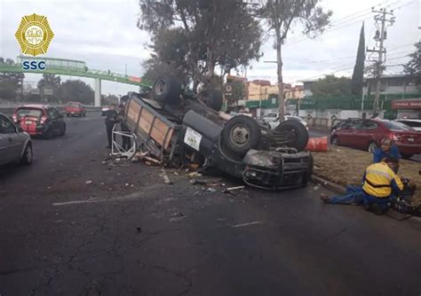 La Jornada Cuatro Lesionados Por Volcadura De Veh Culos En Iztacalco