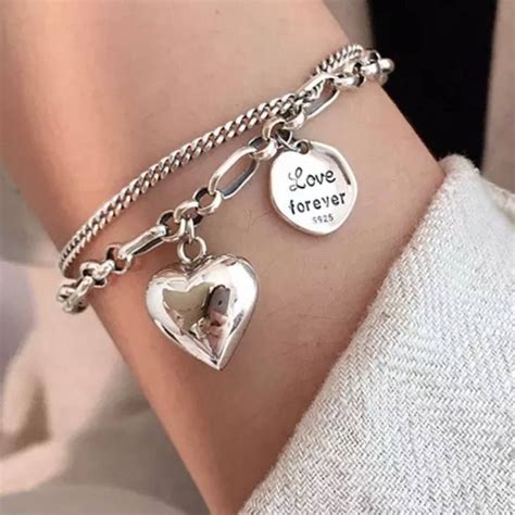 Heart And Love Forever Bracelet Etsy In 2024 Sterling Silver Charm