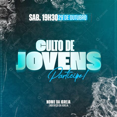 Social Media Flyer Culto De Jovens Participe Psd Editável [download