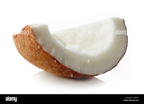 Coconut Piece Isolated On White Background Stock Photo Alamy