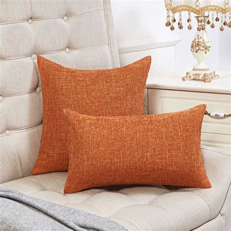 Anickal Fall Pillow Covers 18x18 Inch For Fall Decor Set Of 2 Burnt