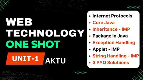 Web Technology Aktu Unit Web Technology One Shot Video Web Tech