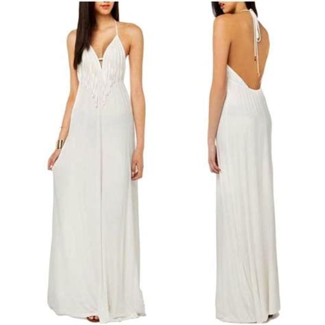 Elegant White Halter Long Dress On Luulla