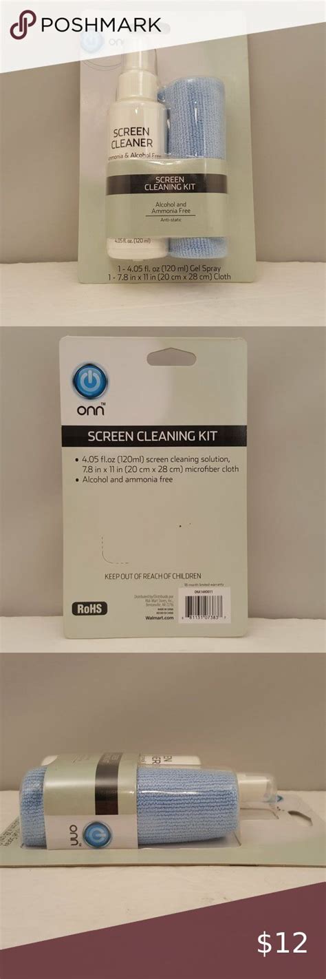 Onn Screen Cleaning Kit 4 05 Fl Oz Gel Spray And Microfiber Cloth Ona14ho011 Cleaning Kit