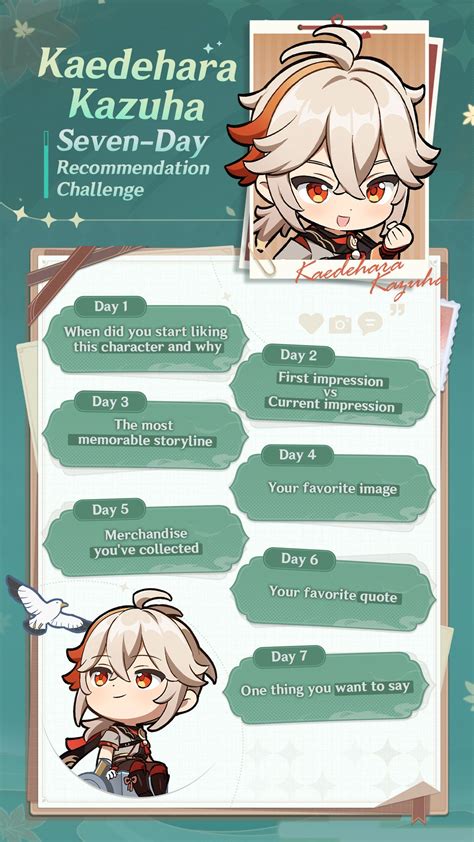 Oh Kazu💌👩‍ ️‍💋‍👨 Last Day 7 Of 🤍 Kazuha Recommendation Challenge 🫦 Genshin Impact Hoyolab