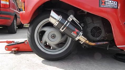 Black Widow Exhaust Leader Engine Piaggio Vespa Zip Skipper Liberty