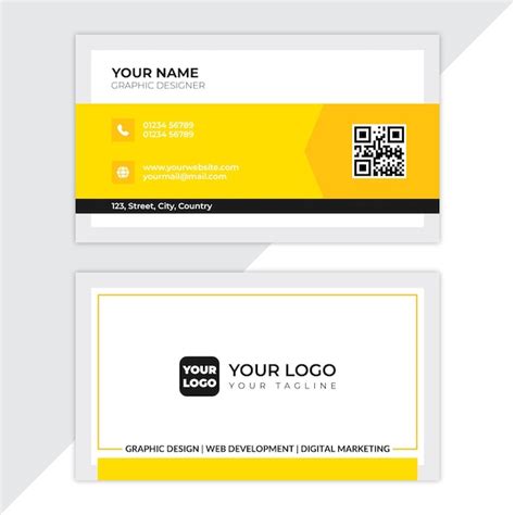 Premium Vector Modern Yellow Business Card