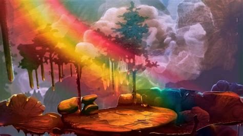 Premium AI Image | A colorful painting of a rainbow in the sky