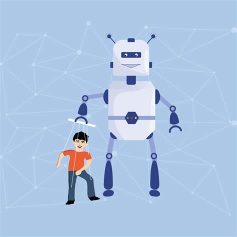 Robot Performing Puppet Dance Using Artificial Intelligence AI Vector