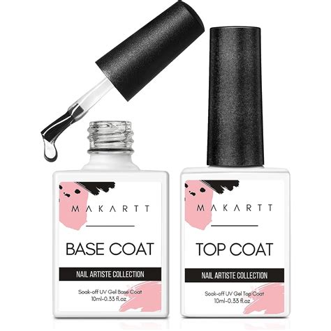 Makartt Gel Top Coat And Base Coat Set No Wipe Shine Finish Soak Off Gel Base Top