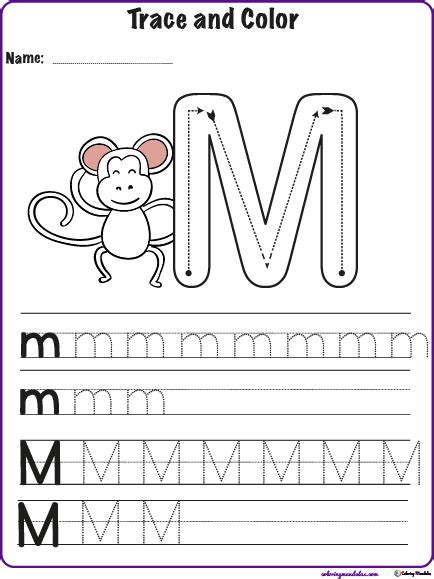 Coloring Letter M Worksheet