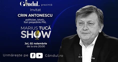 Marius Tucă Show începe joi 02 noiembrie de la ora 20 00 live pe