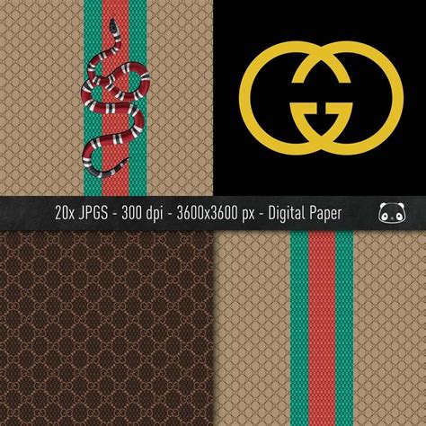 Gucci Digital Paper 20 Different Images Pattern Instant Etsy Foam