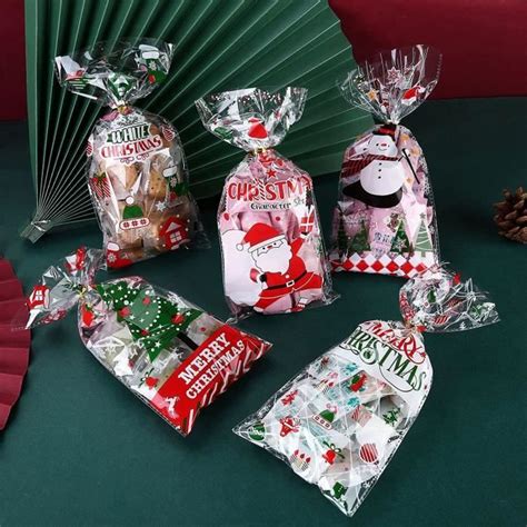 100 Pièces Sachet Bonbon Noel Sachet Plastique Bonbon Noel Sachet