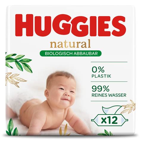 Huggies Natural Pure Water Feuchttücher Tücher Baby Wipes 12x48 St