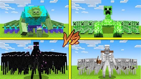 Minecraft Army Of Mutants Zombie Enderman Creeper Skeleton In Minecraft