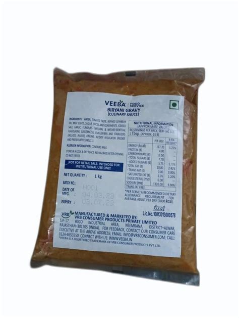 Biryani Gravy Packaging Type Pouch Packaging Size Kg At Rs Kg