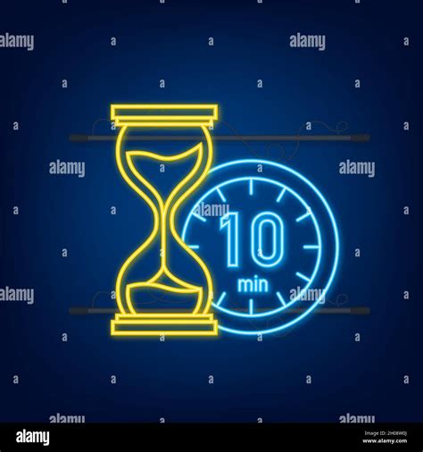 The Minutes Stopwatch Vector Neon Icon Stopwatch Icon In Flat