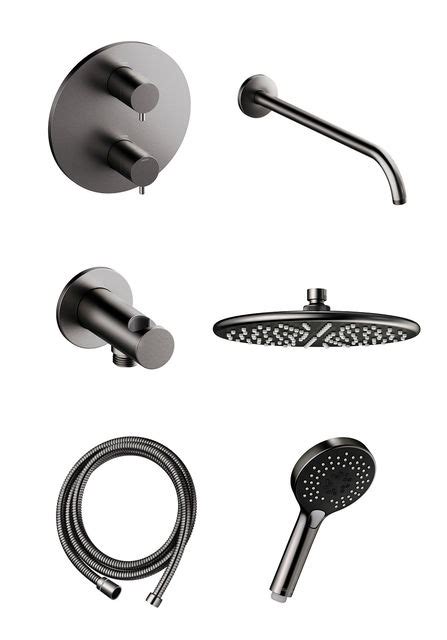 Concealed Graphite Grey Pvd Silhouet Hs Concealed Shower System