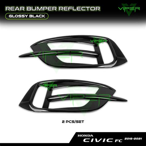 Honda Civic Fc Rear Bumper Reflector Trim Cover Carbon Fiber