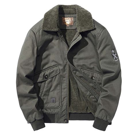 Mens Cotton Cargo Jacket Winter Sherpa Fleece Lined Work Jacket Coats