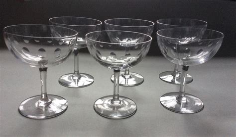 A Set Of Six Edwardian Champagne Glasses C 1910