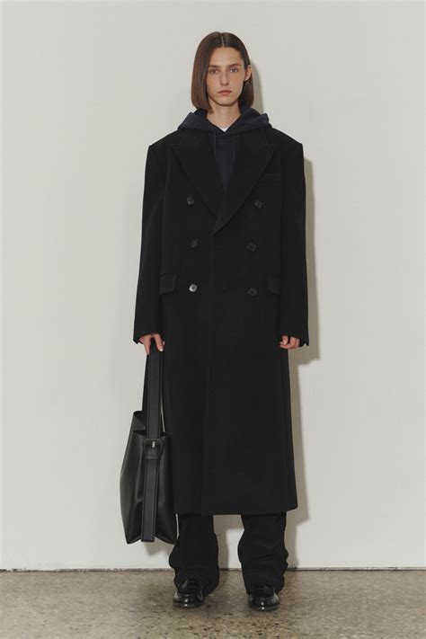 UNISEX TAILORED DOUBLE BREASTED WOOL COAT BLACK Dunst