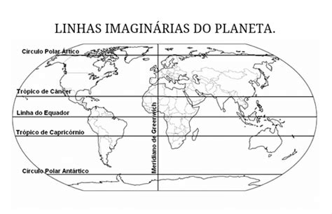 Mapa Mundi Com As Linhas Imaginárias - Mapa-múndi: completo com países, continentes e oceanos