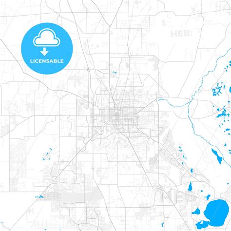 Rich detailed vector map of Ocala, Florida, USA - HEBSTREITS