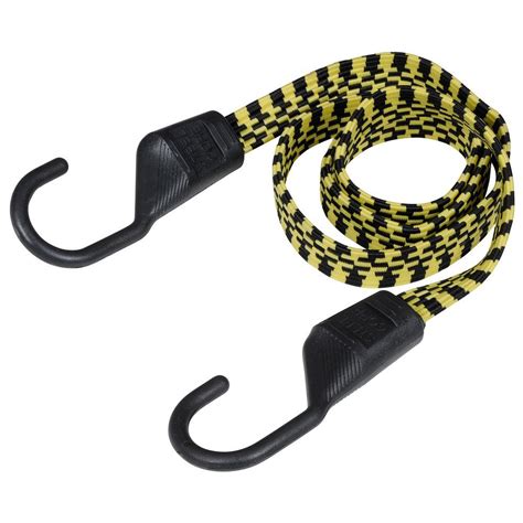 Keeper 48 In Yellow And Black Flat Bungee Cord With Hooks 06118 The