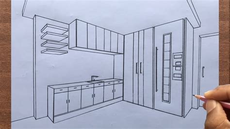 How To Draw A Kitchen In 2 Point Perspective Step By Step YouTube