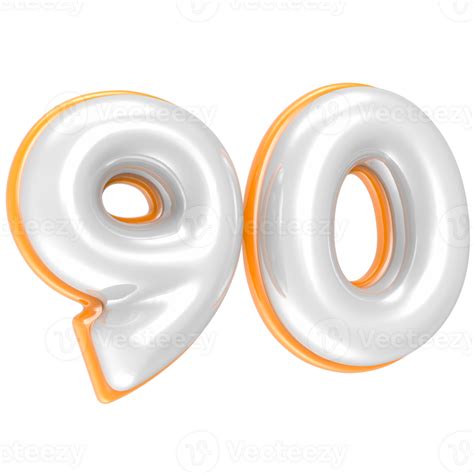 90 Number 3D Render 47393309 PNG