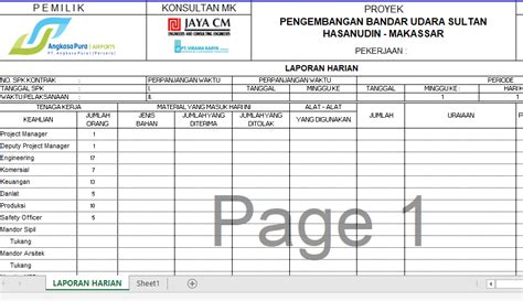 Contoh Laporan Kerja Harian