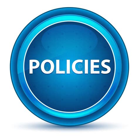 Policies Glossy Blue Round Button Stock Illustrations Policies