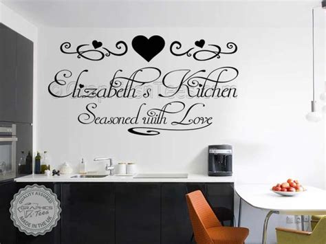 Personalised Kitchen Wall Stickers Seasoned With Love Quote | Etsy