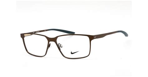 Nike 8048 Eyeglasses Satin Walnut Midnight Turq Clear Demo Lens In Brown Lyst Uk