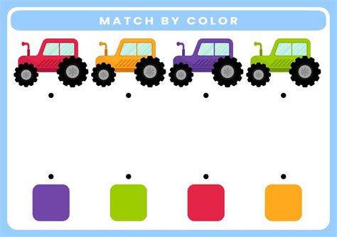 Education game for children cut and match the same color of cartoon ...