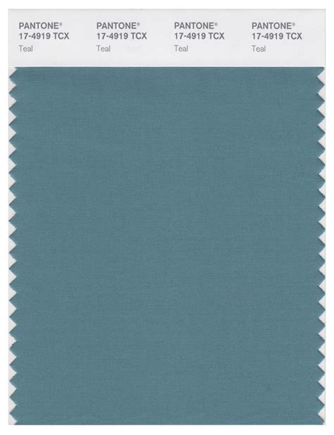 Pantone Smart 17 4919 Tcx Color Swatch Card Teal Magazine Cafe