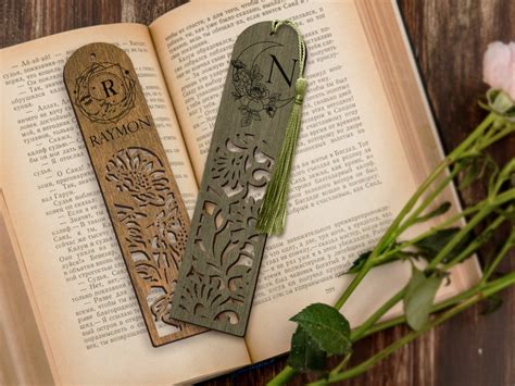 Personalized Wood Bookmarks With Tassel Custom Engraved Wood Bookmarks