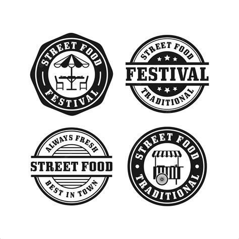 Premium Vector Street Food Festival Stamp Collection