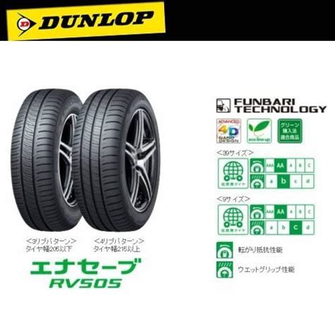 ダンロップ エナセーブ RV505 215 50R17 95V XL ミニバン用 低燃費タイヤ dl rv505 2155017 グリーン